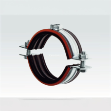 Хомут сантехнический крепежный трубный стальной оцинкованный с резиновой прокладкой 43х20 мм