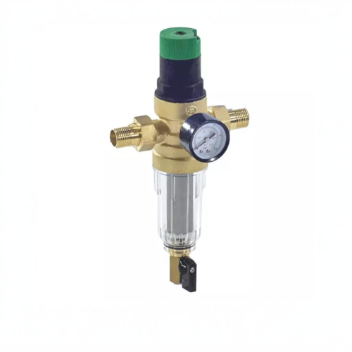 Фильтр сетчатый Т-образный латунный Ду-20 (3/4") Ру-16 НР (НАР) (Т<40°С) с регулятором давления Honeywell FK06 в Казани