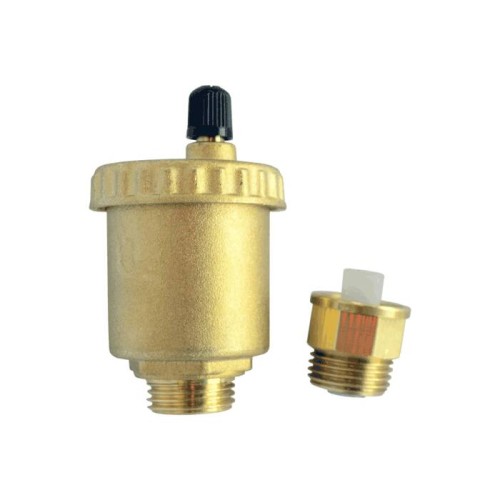 Воздухоотводчик автоматический латунный Ду-15 (1/2") Ру-10 НР (НАР) прямой с запорным клапаном Icma 707 в Казани