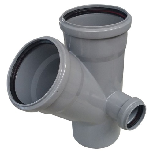 Крестовина PP-H двухплоскостная левая серая Дн 110-110-50 45гр б/нап в/к RTP (РосТурПласт) в Казани