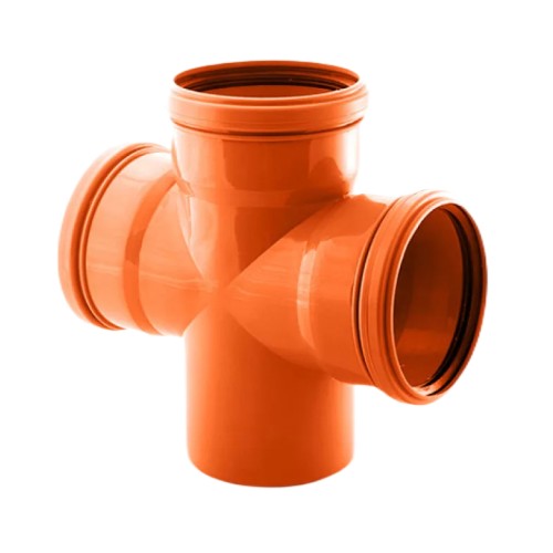 Крестовина PP-B одноплоскостная коричневая Дн 110-110-110 87гр б/нап в/к VALFEX в Казани