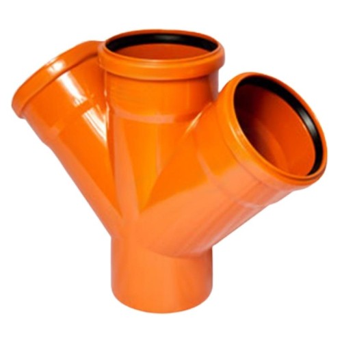 Крестовина канализационная PP-B коричневая Дн 110-110-110 45гр б/нап в/к VALFEX в Казани