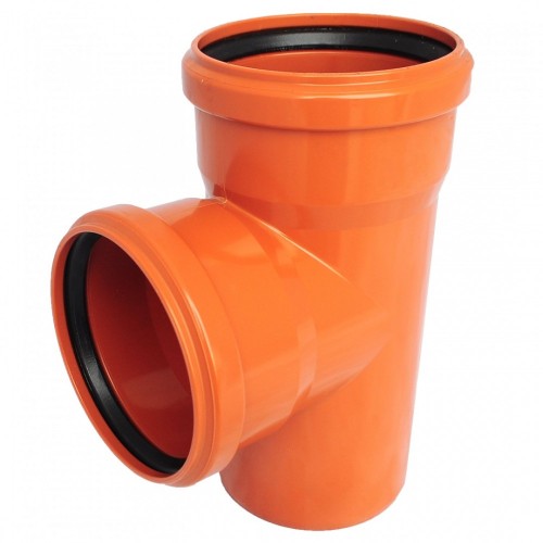 Тройник канализационный PP-B коричневый Дн 110-110 87гр б/нап в/к VALFEX в Казани