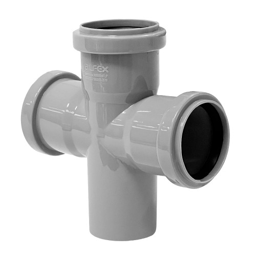 Крестовина PP-H одноплоскостная серая Дн 110-110-50 87гр б/нап в/к RTP (РосТурПласт) 2 в Казани