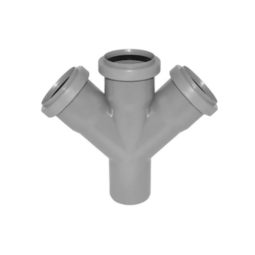 Крестовина PP-H одноплоскостная серый Дн 110-50-50 45гр б/нап в/к VALFEX в Казани