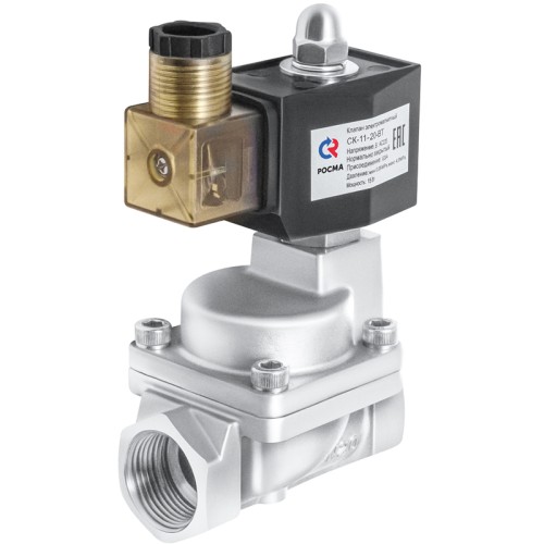 Клапан электромагнитный нержавеющий открытый прямого действия с внутренней резьбой 1,0 МПа 32х111 мм 1 1/4" в Казани