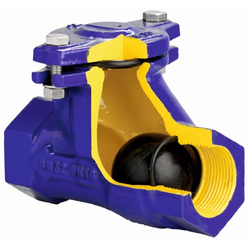 Клапан обратный чугунный Y-тип с внутренней резьбой NBR 1,6 МПа D-022S ABRA 80х248 мм в Казани