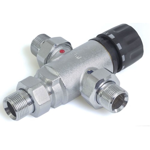 Клапан смесительный латунный термостатический с наружной резьбой-американкой 1,0 МПа TermoFar FAR 20 мм 3/4" в Казани