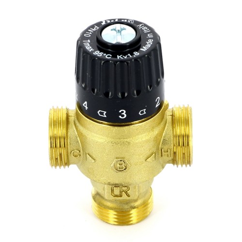 Клапан смесительный латунный термостатический трехходовой с наружной резьбой 0,5 МПа 353G Uni-Fitt 25 мм 1" в Казани
