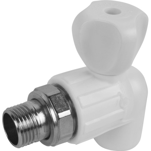 Клапан запорный угловой PP-R наружная резьба 2,5 МПа RTP (РосТурПласт) 25 мм 3/4" ГОСТ 32415-2013 в Казани