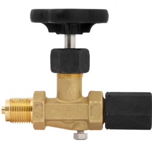 Клапан запорный игольчатый с маховиком стальной с внутренней-наружной резьбой 2,5 МПа ЭКОМЕРА 15 мм 1/2" в Казани