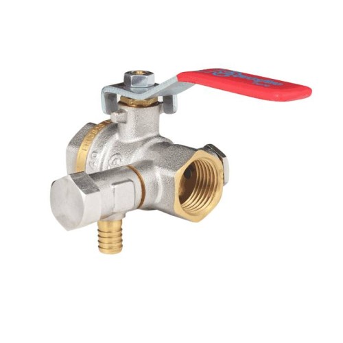 Кран запорный латунный с дренажем и воздухоотводчиком полнопроходной с ручкой-рычагом ВР (ВН) Ру 25 BV.630 MVI 20 мм 3/4" в Казани