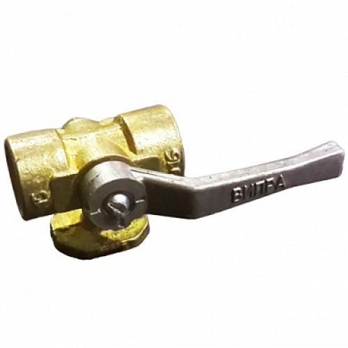 Кран латунный трехходовой стандартнопроходной для манометра с фланцем и ручкой ВР (ВН) Ру 16 11Б18БК, КПТ ВИПРА 15 мм 1/2" в Казани