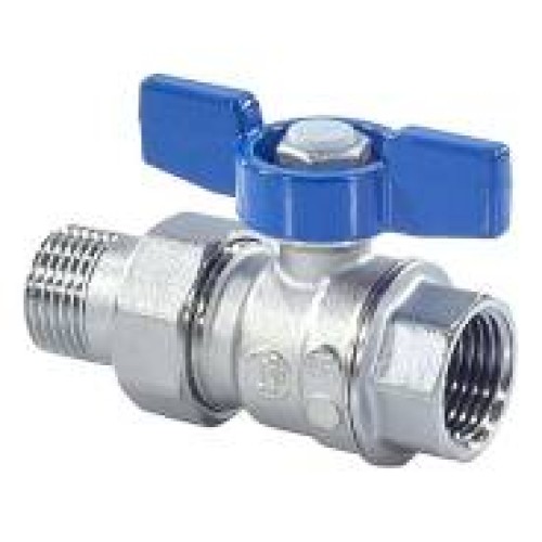 Кран запорный латунный полнопроходной с ручкой-бабочкой ВР-американка Ру 35 R859 Giacomini 15х74 мм 1/2" в Казани