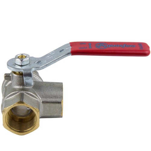 Кран запорный латунный трехходовой стандартнопроходной с ручкой-рычагом ВР (ВН) Ру 25 Ideal 128 Itap 20 мм 3/4" в Казани