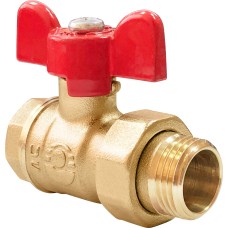 Кран запорный латунный стандартнопроходной с ручкой-бабочкой ВР (ВН) Ру 16 11б27п1 SantechSystems 15х45,7 мм 1/2"