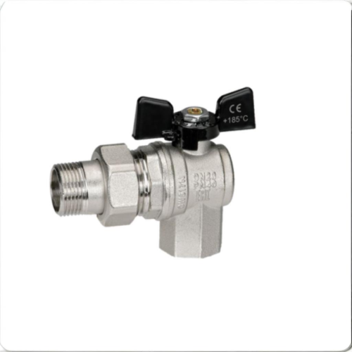 Кран шаровый латунный угловой полнопроходной с ручкой-бабочкой ВР-американка Ру 40 Bugatti 594 Bugatti 15 мм 1/2" в Казани