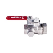 Кран шаровый латунный со спускником стандартнопроходной с ручкой-рычагом ВР (ВН) Ру 42 R250DS Giacomini 15х59 мм 1/2"