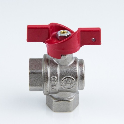 Кран запорный латунный угловой полнопроходной с ручкой-бабочкой ВР-накидная гайка Ру 25 BV.532 MVI 20 мм 3/4" в Казани