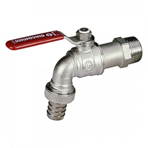 Кран водоразборный латунный стандартнопроходной с ручкой-рычагом НР-штуцер Ру 10,5 R621 Giacomini 15х82 мм 1/2" в Казани