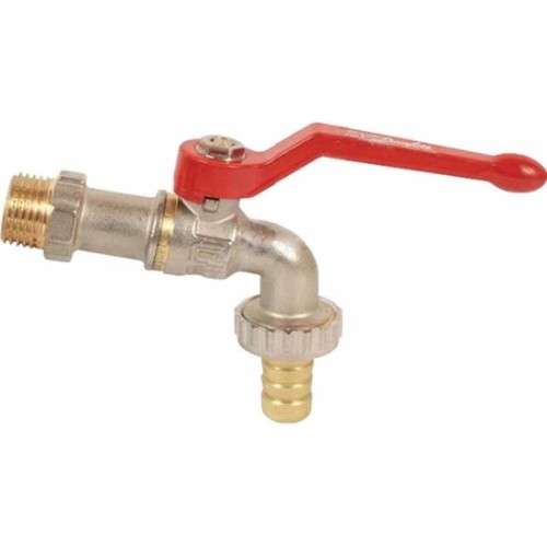 Кран водоразборный латунный стандартнопроходной с ручкой-рычагом НР-штуцер Ру 40 RTP (РосТурПласт) 14 мм 3/4" в Казани