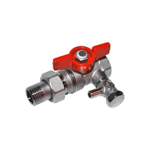 Кран шаровый латунный переходный со спускником стандартнопроходной с ручкой-бабочкой ВР-американка Ру 42 R259DS Giacomini 15х93 мм 3/4" в Казани