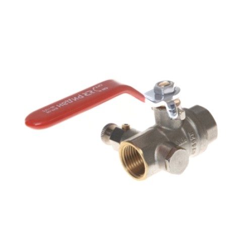 Кран латунный со спускником полнопроходной с ручкой-рычагом ВР (ВН) Ру 40 BVR-DR Ридан 15 мм 1/2" в Казани