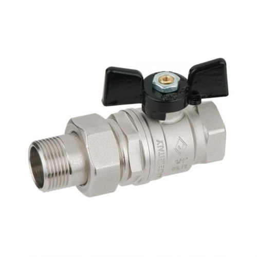 Кран запорный латунный полнопроходной с ручкой-бабочкой ВР-американка Ру 50 Bugatti 922 Bugatti 15 мм 1/2" в Казани