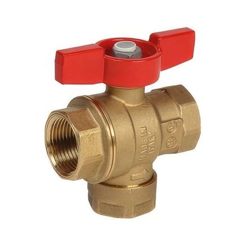 Кран запорный латунный с фильтром полнопроходной с ручкой-бабочкой ВР (ВН) Ру 32 R701 Giacomini 20 мм 3/4" в Казани