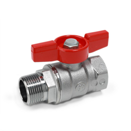 Кран запорный латунный стандартнопроходной с ручкой-бабочкой ВР-НР Ру 42 R254D Giacomini 10х55 мм 3/8" в Казани