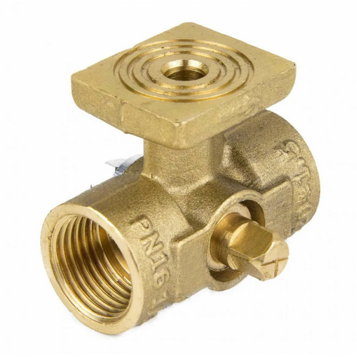 Кран латунный трехходовой стандартнопроходной для манометра с фланцем без ручки ВР (ВН) Ру 16 Aquasfera 1061 Aquasfera 15 мм 1/2" в Казани