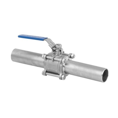 Кран запорный трехсоставной нержавеющий под приварку полнопроходной ручка-рычаг Ру 63 Benarmo 40 мм в Казани