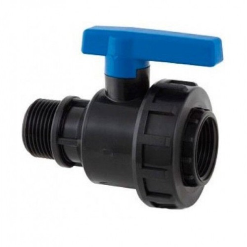 Компрессионный кран ПНД Дн 3/4"-3/4" ВР-НР (ВН-НАР) Ру-10 RTP (РосТурПласт) в Казани