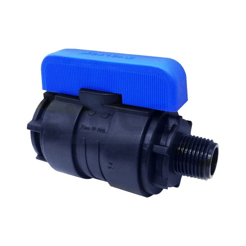 Компрессионный кран ПНД Ду 36 (1 1/2"-1 1/4") ВР-НР (ВН-НАР) Ру-16 VALFEX в Казани