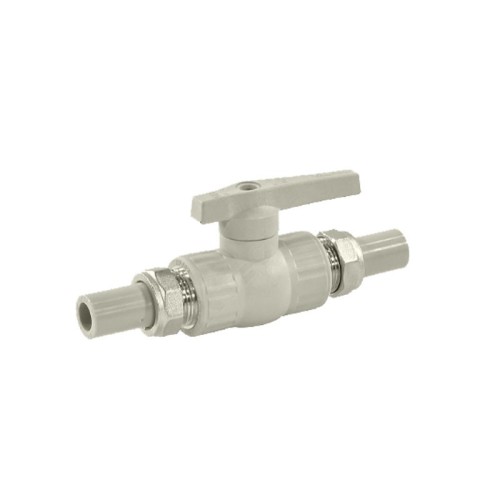 Кран полипропиленовый PP-R запорный прямой полнопроходной с внутренней пайкой серый ручка-рычаг Ру 25 VALFEX 25 мм 1" ГОСТ 32415-2013 в Казани