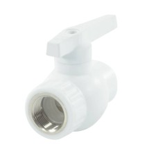 Кран полипропиленовый PP-R запорный прямой стандартнопроходной с внутренней пайкой ручка-рычаг Ру 25 RTP (РосТурПласт) 75 мм ГОСТ 32415-2013