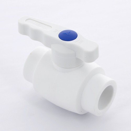 Кран полипропиленовый PP-R запорный прямой стандартнопроходной с внутренней пайкой белый ручка-рычаг Ру 25 VALFEX 25 мм ГОСТ 32415-2013 в Казани