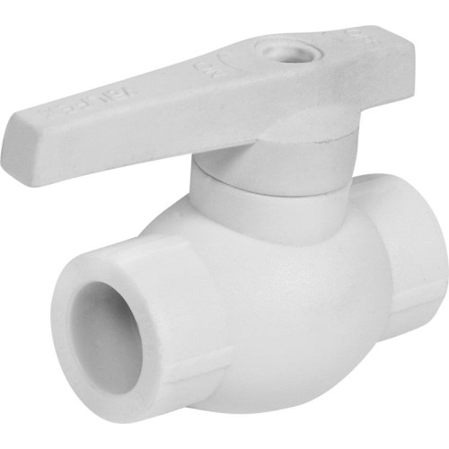 Кран полипропиленовый PP-R запорный прямой стандартнопроходной с внутренней пайкой серый ручка-рычаг Ру 25 Стандарт RTP (РосТурПласт) 20 мм ГОСТ 32415-2013 в Казани