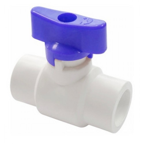 Кран полипропиленовый PP-R запорный прямой стандартнопроходной с внутренней пайкой синий ручка-бабочка Ру 25 RTP (РосТурПласт) 25 мм ГОСТ 32415-2013 в Казани