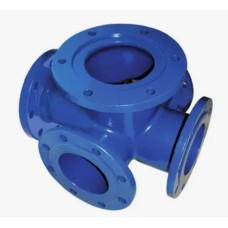 Крест с пожарной подставкой фланцевый ППКФ Ду 150-100 ВЧШГ с ЦПП цинк+AL ГОСТ ISO 2531-2012