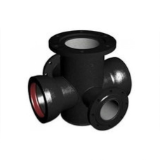 Крест с пожарной подставкой раструб-фланец ППКРФ ВЧШГ с ЦПП Ду 500-250