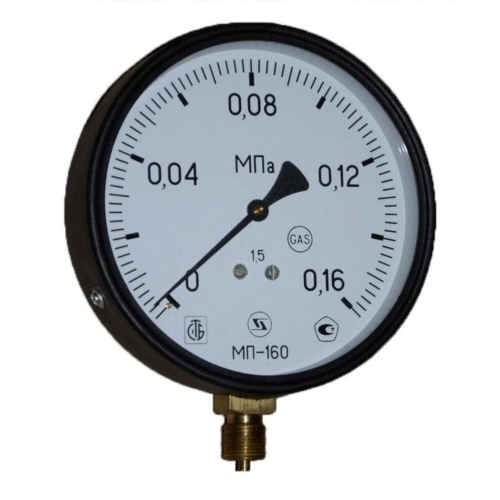 Манометр радиальный диаметр 160мм 0-10 кгс/см2 (0-1,0 МПа) М20х1,5 МП-160 Завод теплотехнических приборов в Казани