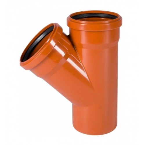 Тройник НПВХ (ПВХ) с раструбом Дн 500-200 45гр коричневый безнапорный в/к Ostendorf KGEA в Казани
