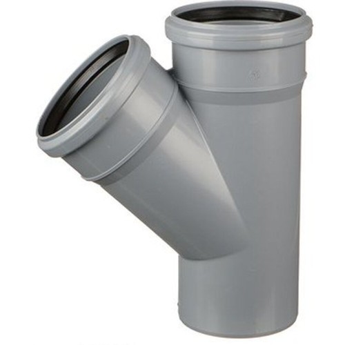 Тройник НПВХ (ПВХ) с раструбом Дн 110-110 45гр серый безнапорный в/к ТУ 6-49-33-92 Агригазполимер в Казани