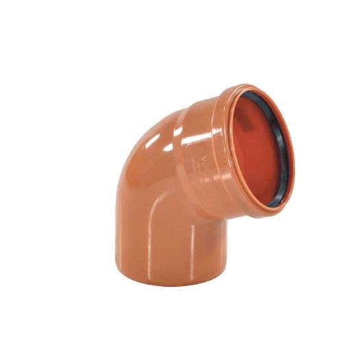 Отвод НПВХ (ПВХ) с раструбом Дн 200 87гр коричневый безнапорный в/к Ostendorf KGB в Казани
