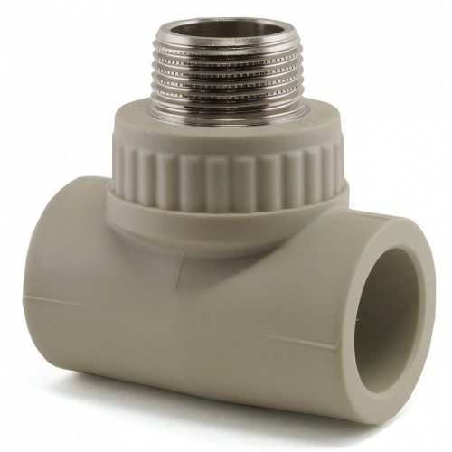 Тройник PP-R комбинированный серый НР (НАР) Дн 20-1/2" Wavin Ekoplastik в Казани