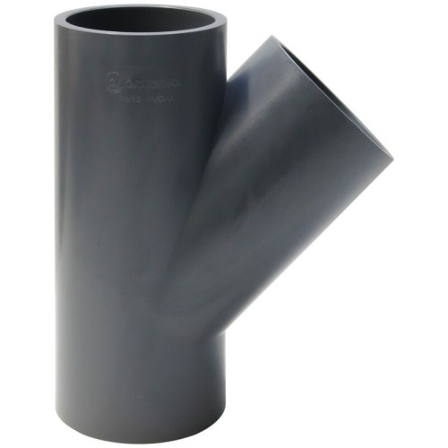 Тройник ПВХ клеевой Дн 110 45гр Ру-16 серый напорный Aquaviva в Казани