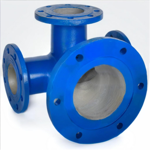 Тройник с пожарной подставкой фланцевый ППТФ Ду 600-200 (L=600-450) ВЧШГ с ЦПП цинк+AL ГОСТ ISO 2531-2012 в Казани