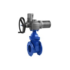 Задвижка чугунная фланцевая с электроприводом ГЗ-А70/24 400В и обрезиненным клином Rushwork 115 40 мм