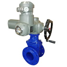 Задвижка чугунная фланцевая с электроприводом AUMA 400В и обрезиненным клином VOC4241CM 50 мм